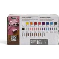 Set 24 flacons acrylique multisurfaces 59ml brillant couleurs assorties + accessoires - PÉBÉO