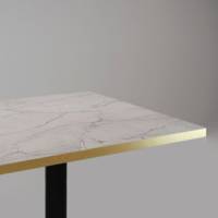 Table pied noir 120x70cm marbre yule chants laiton - intérieur - RestooTab