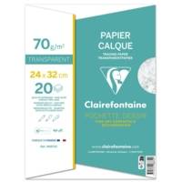 Pochette 20 Feuilles Calque supérieur 24x32 cm 70/75g - CLAIREFONTAINE