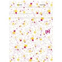 Bloc-notes floral agrafé ligné 160 pages 90g 105x148mm motif aléatoire