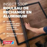 Insect Stop® Rlx moustiquaire Alu gris pour portes, recoupable 1,2m x 2,5m