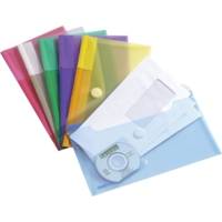 Sachet de 6 enveloppes chéquier en polypropylène 220 x 135 mm assortis