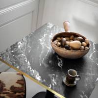 Plateau de table 60x60cm Marbre Royal & laiton - RestooTab