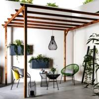 Pergola bois traité marron - Gedimat
