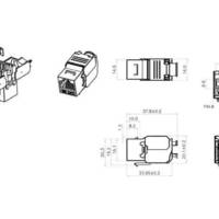 Keystone module Cat 6A blindé 500MHz Gris
