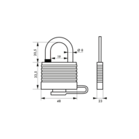 Cadenas SEA LINE 40mm anse inox gaine pvc 2 clés - Gedimat - THIRARD