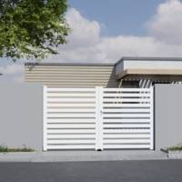 Portail battant MERLIN alu blanc - Gedimat - GARDEN GATE