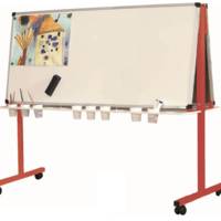 Pupitre maternelle mobile surfaces laquées blanches