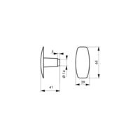 Bouton double carré 6 avec fourreau adaptateur 7mm - Gedimat - THIRARD