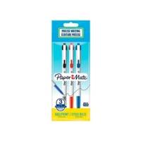 Sachet de 3 Stylos Bille Rétractable 046 RT Pointe 0,7 mm Assortis - PAPER:MATE