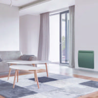 Radiateur à inertie sèche WOODY Long.60,5cm Haut.58cm Ép.11,5cm coloris Gris 1000W CHAUFELEC - Gedimat