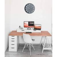Horloge murale silencieuse quartz diam 30 cm gris Aluminium