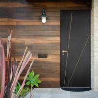 Porte d'entrée alu AZOLLA noir sablé/blanc - 215 x 90 cm - Gedimat