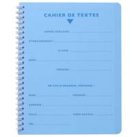 Cahier de Textes Spirale POLYPRO 17x22 124p séyès 70g Couleur Aléatoire