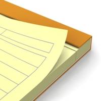 Bloc Note Orange 210 x 315 ligné marge Perforé 160 pages Jaune