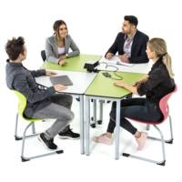 Table Pentagonale Modulable EWT5 | Plateau HPL | Scolaire et Professionnel