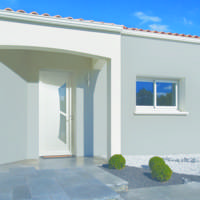 Porte d'entrée PVC blanc MILKY 1 vitrage opale feuilleté sablé - 215 x 90 cm - Gedimat - ZILTEN