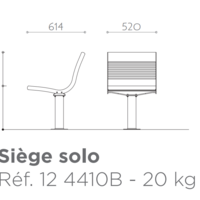 Siège d'extérieur solo Tango city hauteur assise 46 cm
