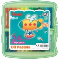 Boite en plastique de 24 Pastels à l'huile, Pentel Arts, Diamètre 10 mm