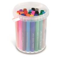 Feutres Géants Pointe Spéciale en Seau de 36 - 12 couleurs.