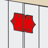 Charnière décorative noir - 126x74mm - Gedimat - AFBAT