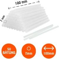 ALIX - Pack de 50 Bâtons de Colle chaude 7mm – Transparent