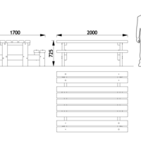 Table d'extérieur adulte de pique nique 4 places Champêtre