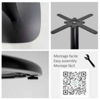 Table pied noir Ø70cm caldeira chants laiton - intérieur - RestooTab