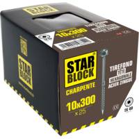 Tirefond STARBLOCK Torx acier zingué tête hexagonale 10 x 300 mm - Gedimat