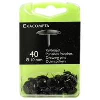Boîte de 40 punaises hauteur de pointe 7mm 10mm de diamètre Noir - EXACOMPTA