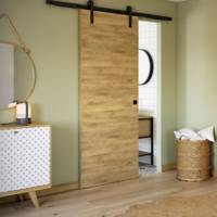 Porte coulissante pleine BERING décor chêne naturel - 204 x 73 cm - Gedimat - SOGAL