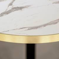 Plateau de table Ø120cm Marbre Blanc & laiton - RestooTab