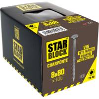 Vis charpente STARBLOCK acier zingué empreinte Torx 8 x 80 mm - Gedimat - NORAIL