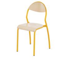 Chaise NUAGE assise et dossier bois Blueprotech® piètement époxy - T6 - Jaune RAL 1003 - Mobidecor