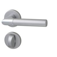 Ensemble de poignées LECCE alu finition chromé aspect inox mat clé I 35 - Gedimat - HOPPE