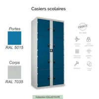 Casier Scolaire 8 Cases Visitable – Sécurité et Durabilité
