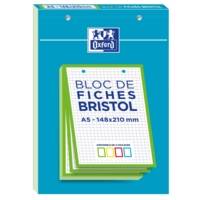 Bloc de 30 Fiches Bristol Perforées 2.0 A5 Q5/5 Bordures couleurs aléatoires