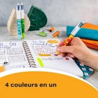 Lot de 3 Stylos Bille 4 Couleurs Velours