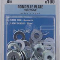 Rondelle plate moyenne en acier zingué Ø6 - Gedimat - NORAIL