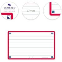 Pack 80 Fiches Bristol Flash 2.0 - 75 x 125 mm Ligné Cadre Rouge
