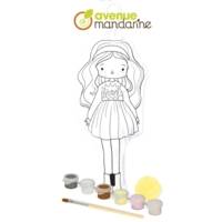 Kit Créatif Enfant - Poupée en coton Imprimé à Peindre Jaune