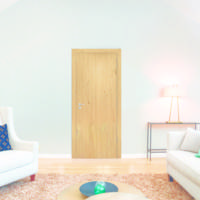 Bloc-porte pleine FARO plaqué bois chêne vertical mat Hui.70 à 100 mm - 204 x 73 cm - Gedimat - VICAIMA