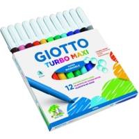 12 Feutres de coloriage turbo maxi ultra lavable testé dermatologiquement pointe bloquée étui accrochable - GIOTTO