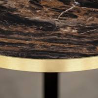 Table pied noir Ø70cm capuccino chant laiton - intérieur - RestooTab