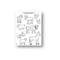 Pochette de 2 feuilles de gommettes enlevables à colorier sur la ferme