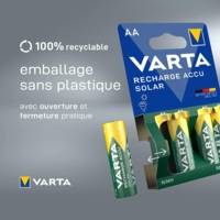 Lot de 2 piles rechargeables Varta Accu Solar type AAA 1,2V 550mAh (R03)