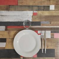 Table pied blanc Ø120cm redden wood - intérieur - RestooTab