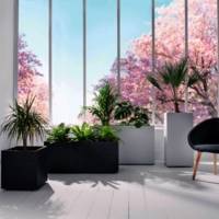 Jardinière rectangle GRAPHIT - 99,5 x 39,5 x 43,5 cm - gris anthracite - Gedimat