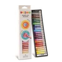 Pastels à l'huile avec  bande de papier, en boîte en carton, 25 couleurs. Ø 10 x 60 mm