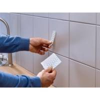 Lot de 2 Vis adhésive Ajustables Powerstrips pour carrelage/métal 3 Kg Blanc